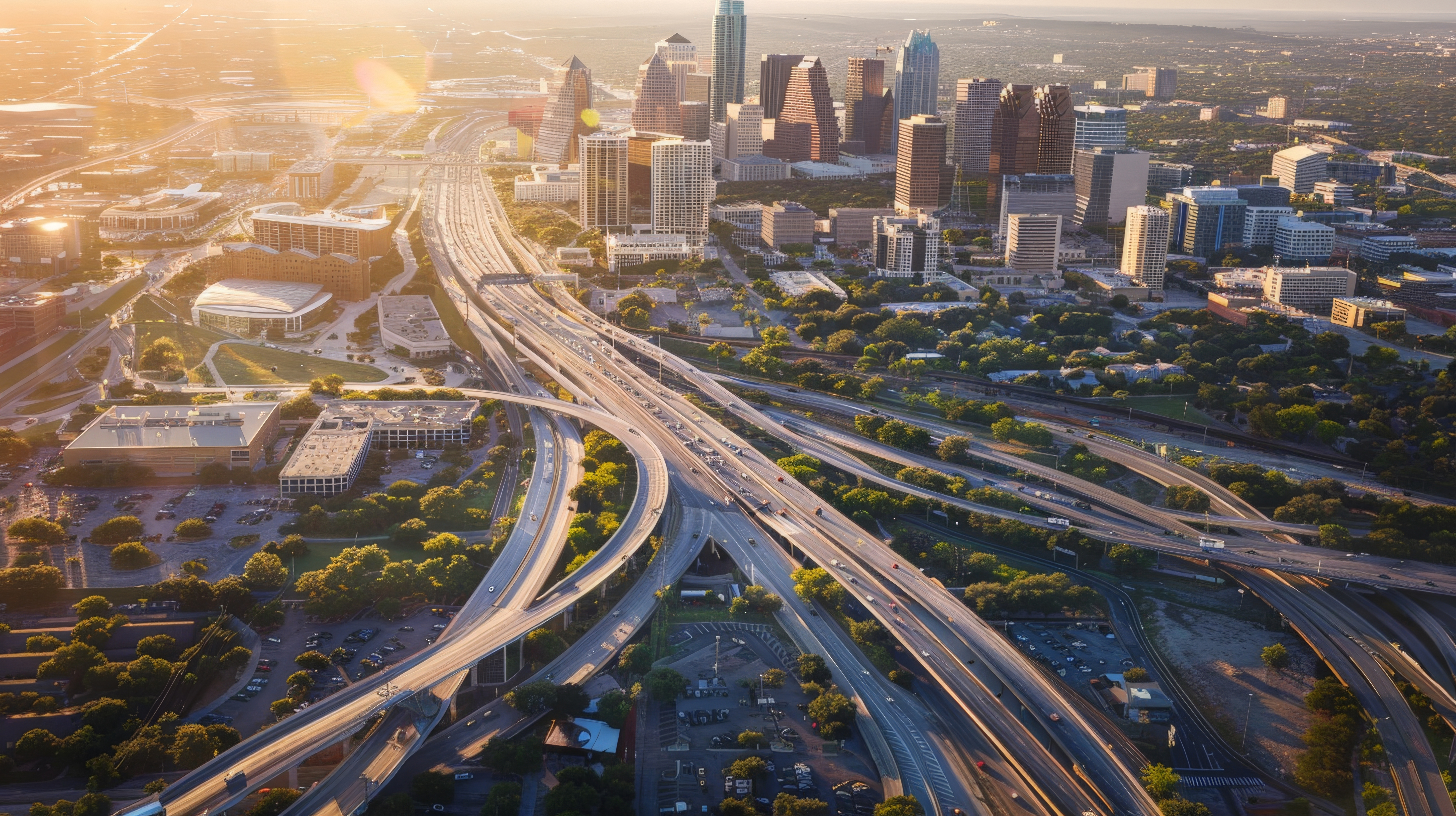 Aerial view of a monitored interchange