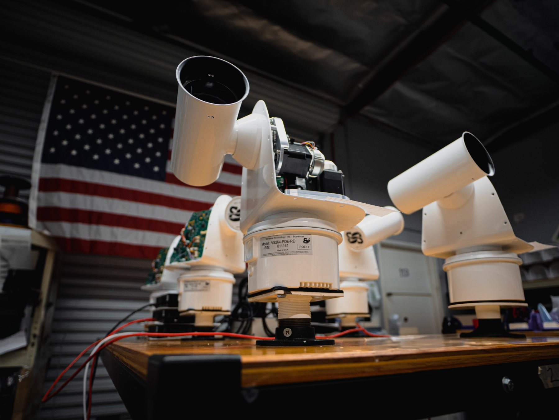 Sidewinder cameras on the assembly and test bench in Ventura