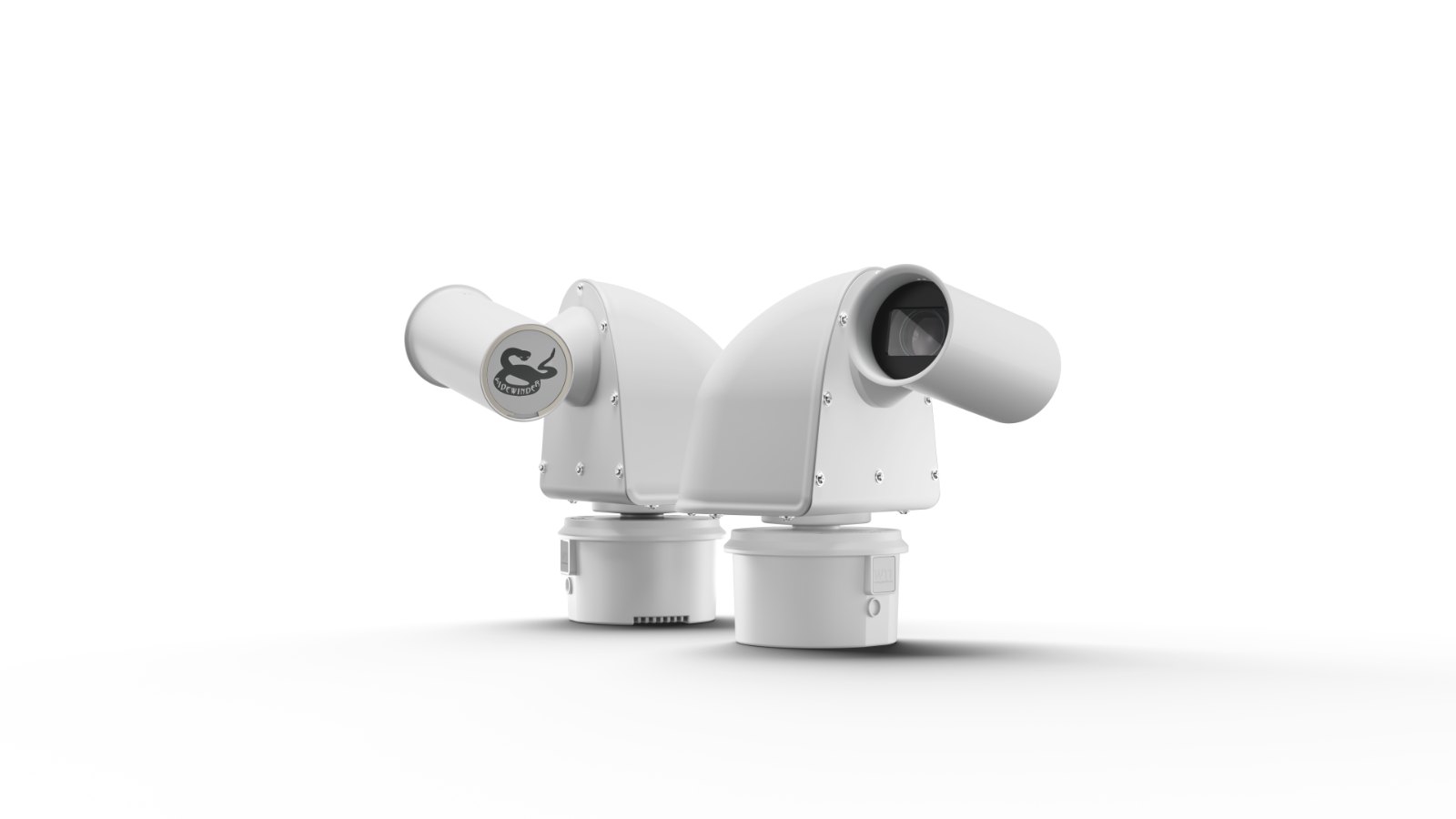 Two WTI Sidewinder VS265-R PTZ cameras, one showing the Sidewinder emblem on the lens tube