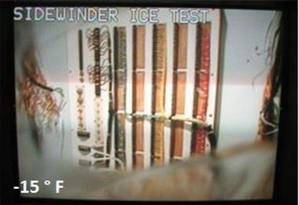 Sidewinder ice test at −15°F