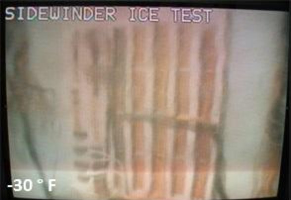 Sidewinder ice test at −30°F