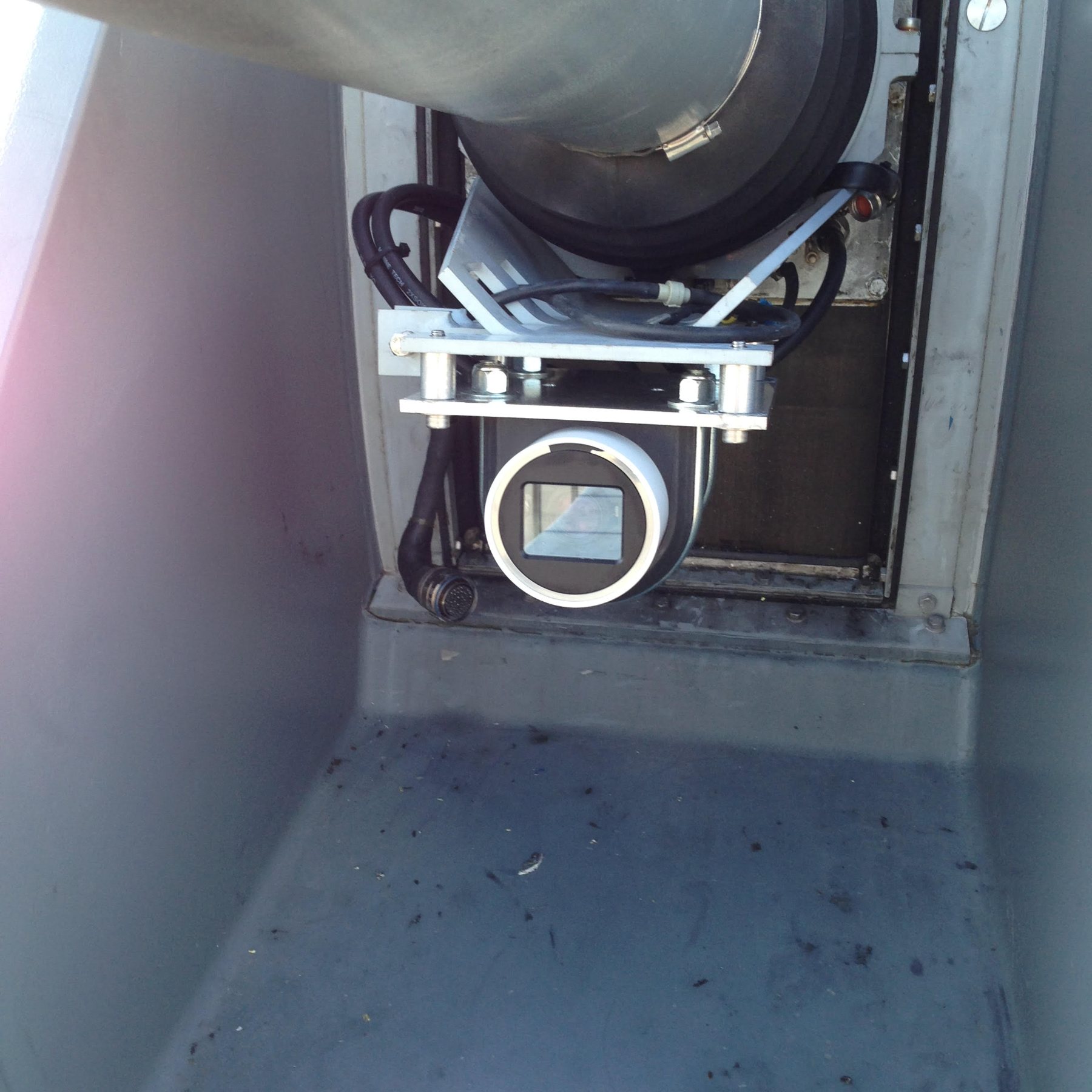 WTI camera mounted beside a naval gun at Dahlgren