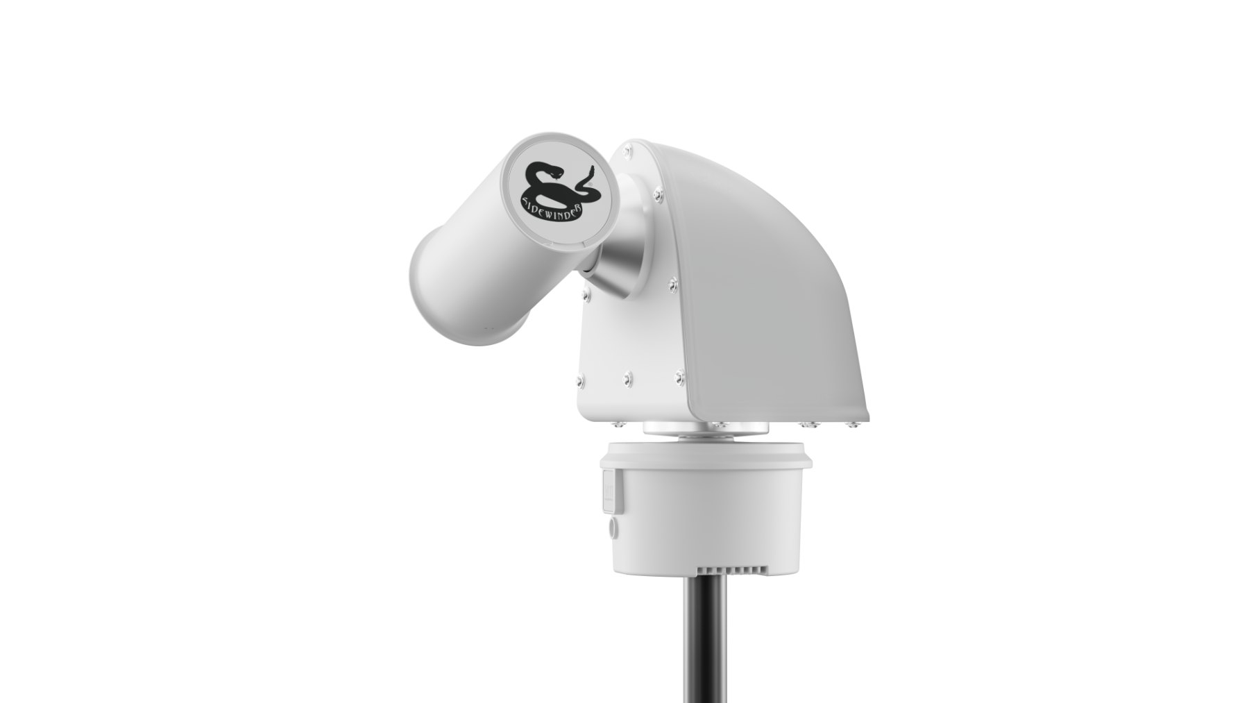 Sidewinder pole installation, rear view