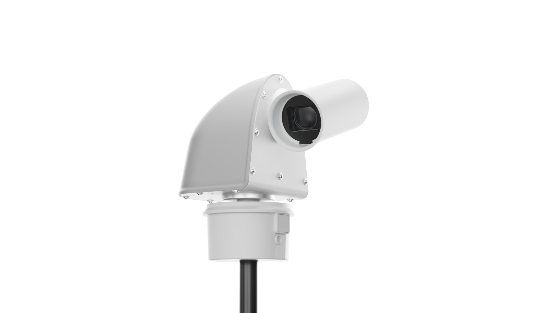 WTI Sidewinder rugged PTZ camera on a pole mount