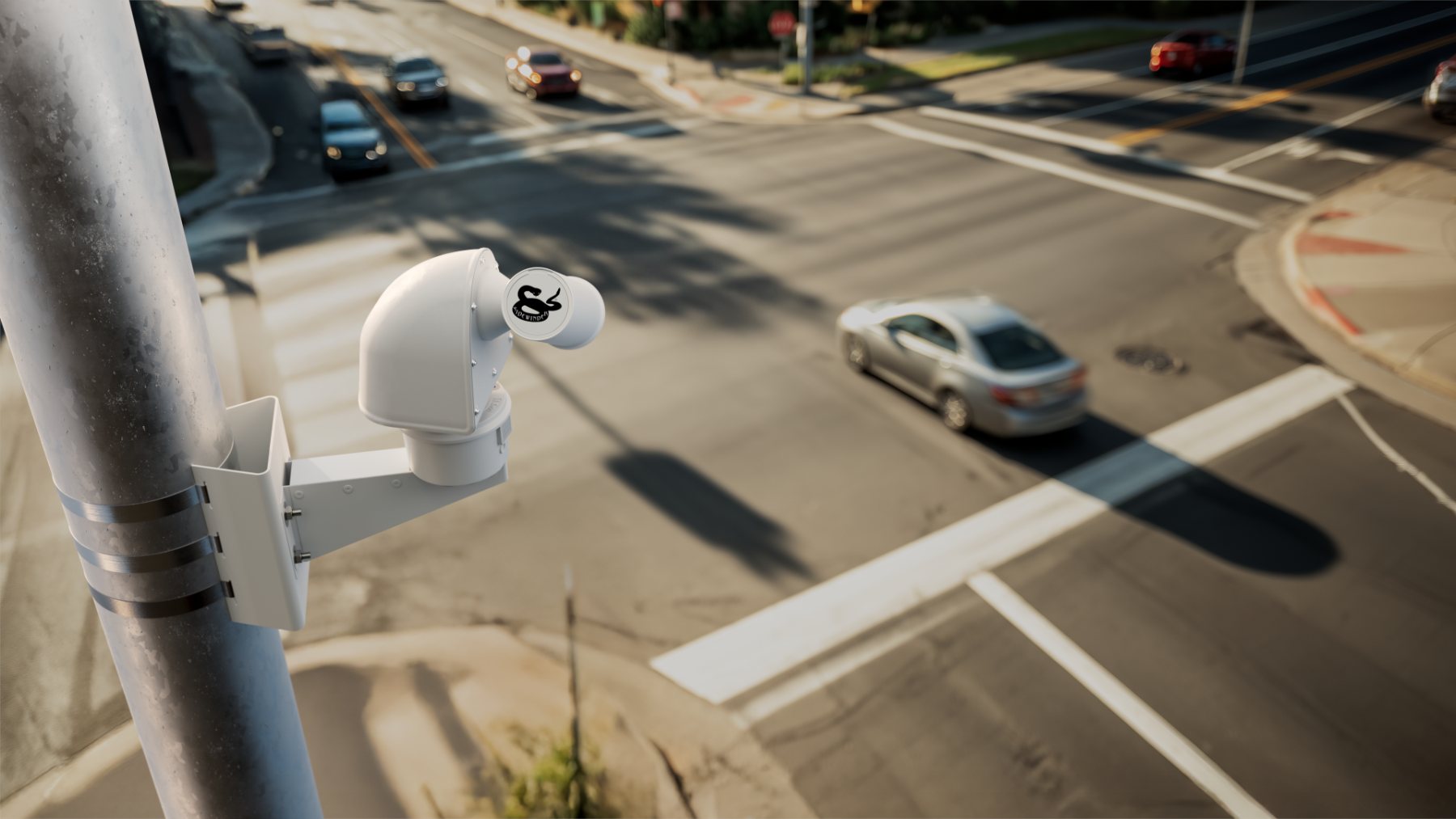 Sidewinder PTZ camera installed above an intersection