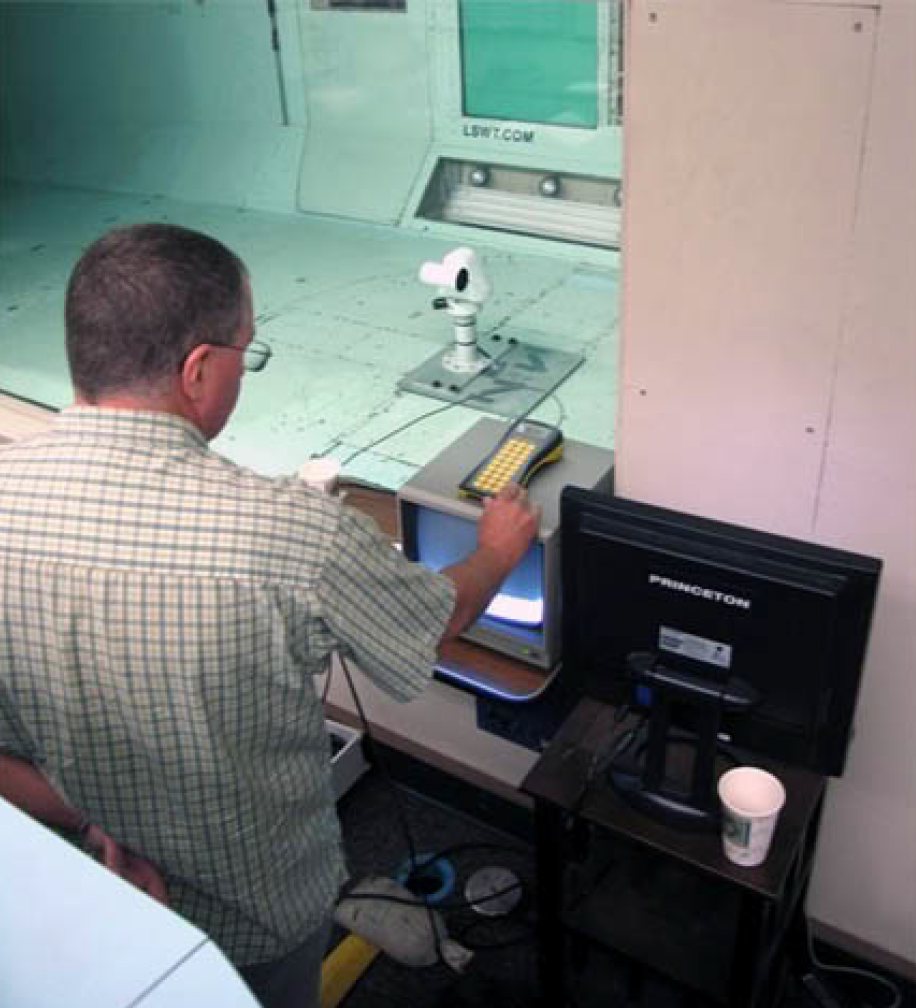 Traffic management center operator controlling a Sidewinder camera